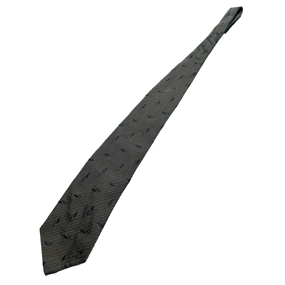 Echo by Hand Mens Tie Gray‎ With Blue Embroidered